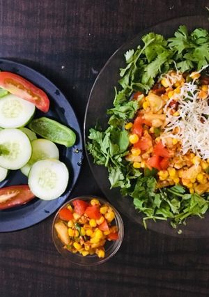 A picture of Corn masala chaat.