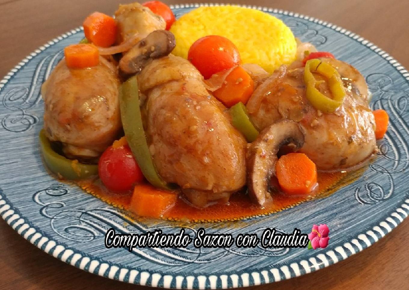 Pollo con verduras y tomate cambray🌺