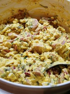 Virslis tojássaláta, kövér porcsinnal recept fotója
