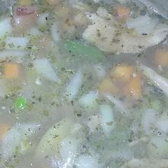 A picture of Rotisserie chicken soup.