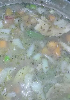 A picture of Rotisserie chicken soup.