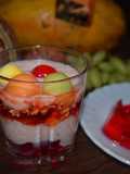 Strawberry Daliya with mixfruits pudding