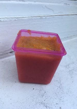 A picture of Butternut squash & apple baby food.