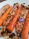 Poisson mariné à la plancha et bourrache