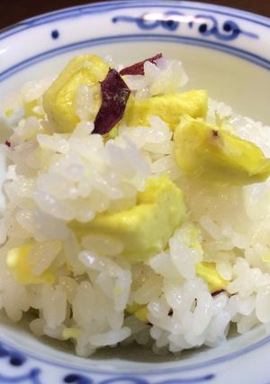 A picture of #2  lightly salted rice with sweet potato.