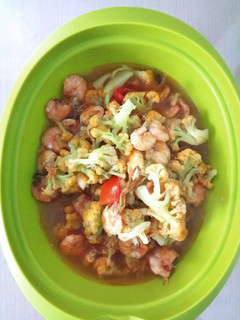 Foto resep Udang bunga kol asam manis praktis.