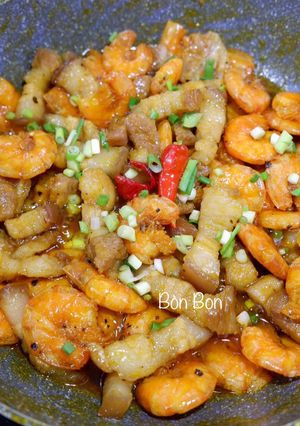 Hình của món Tép Ram Thịt Ba Rọi.