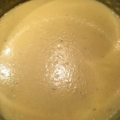 Cauliflower, potato & cheddar soup A picture of Cauliflower, potato & cheddar soup.