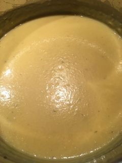 A picture of Cauliflower, potato & cheddar soup.