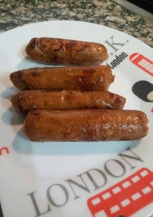 Una foto de Salchichas veganas de gluten de trigo