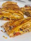 Tresse feuilletée viande hachée et fromage
