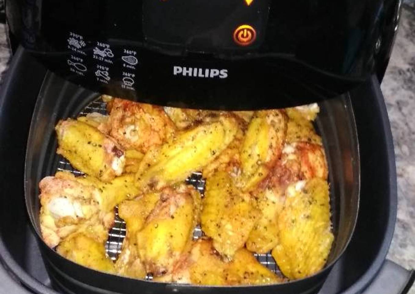 Alitas en freidora de aire