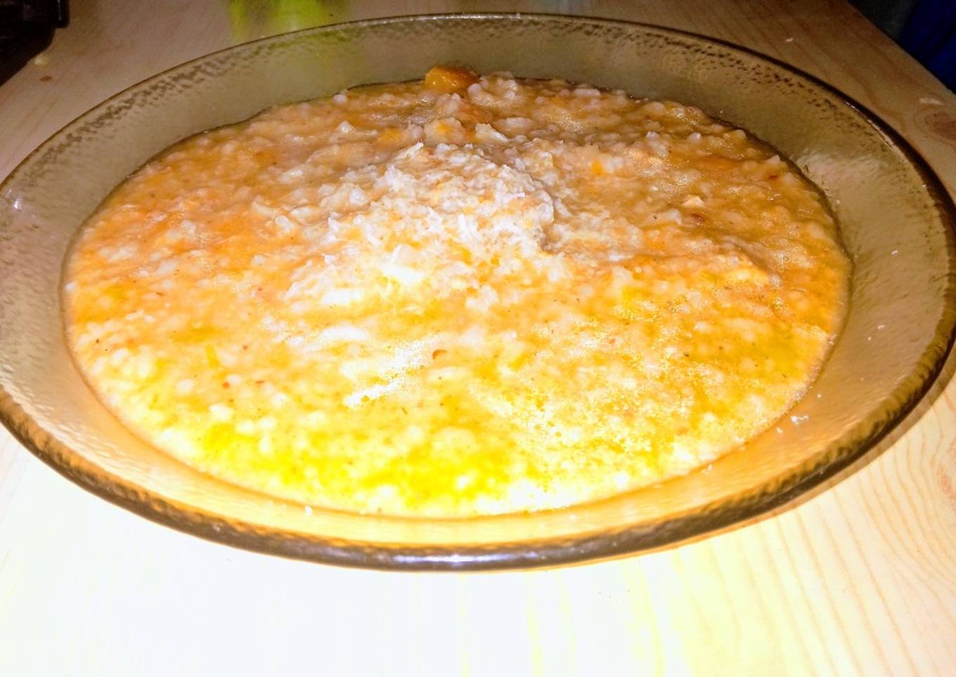 Congee o arroz chino sabor pollo y calabaza 🍚