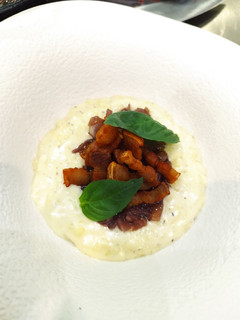 Una foto de Falso risotto con panceta crujiente