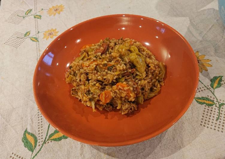 Sautéed Mince Beef with Rice And Vegetables