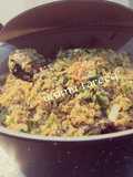 Dashishin Alkama Mai kifi da gayan spinach da carrot