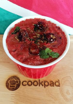A picture of Chukandar (BeetRoot) Chutney ❤️❤️.