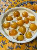 Fromage blanc aux mirabelles, prunes et vanille