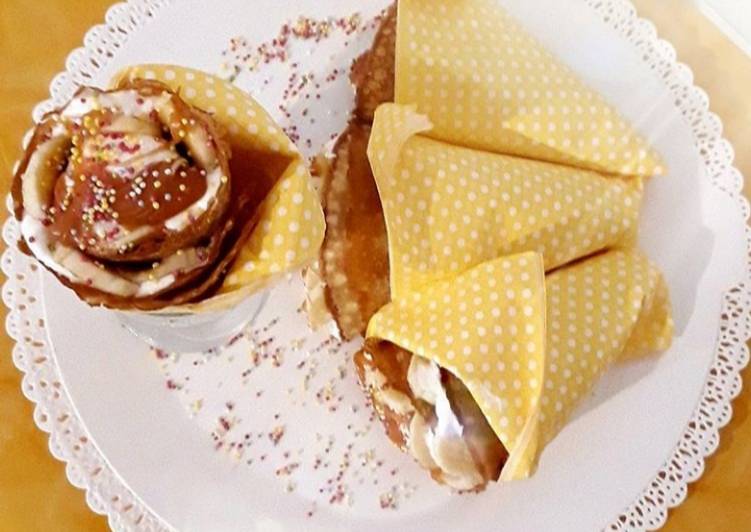 Recette Délicieuse ☆Crêpes en Cornet☆