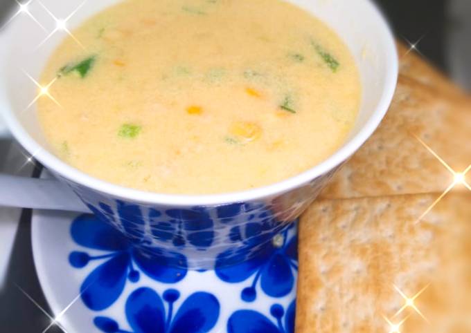 Corn cream soup with love 💗