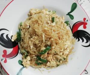 Praktis Membuat Sohun goreng cabe hijau telor daging Enak Bergizi