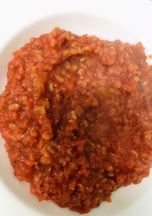 Una foto de Risotto de remolacha