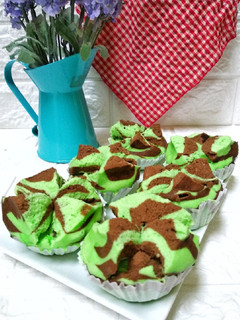 Foto resep Bolu Kukus Pandan Coklat