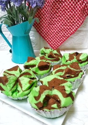 Foto resep Bolu Kukus Pandan Coklat
