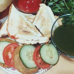 A picture of Shami kabab toast sandwich.