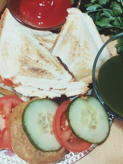 A picture of Shami kabab toast sandwich.