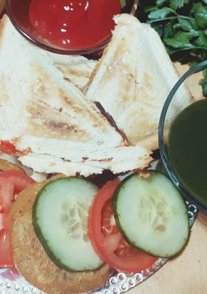 A picture of Shami kabab toast sandwich.