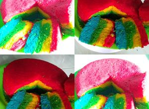Foto resep Rainbow cake kukus lembut manis