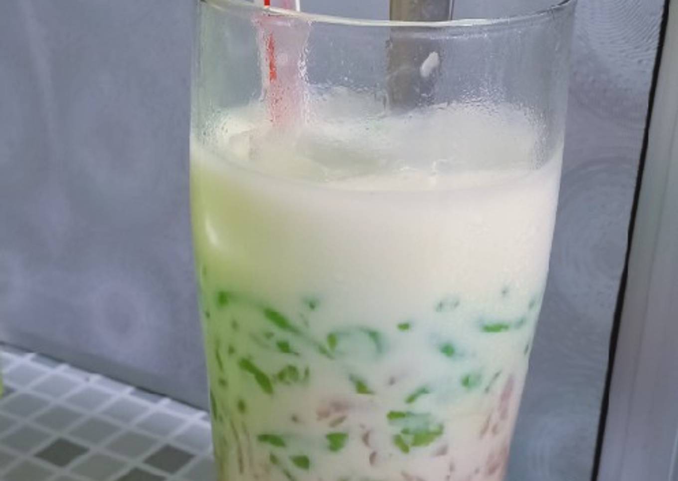 Es cendol hijau pink