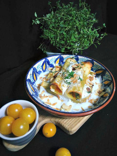 Foto de Canelones de Legumes com Molho de iogurte