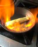 Panqueques flambeado con mucho dulce de leche 😋