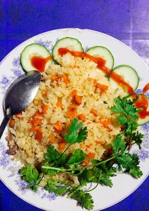 Hình của món Cơm chiên trứng thịt bò.