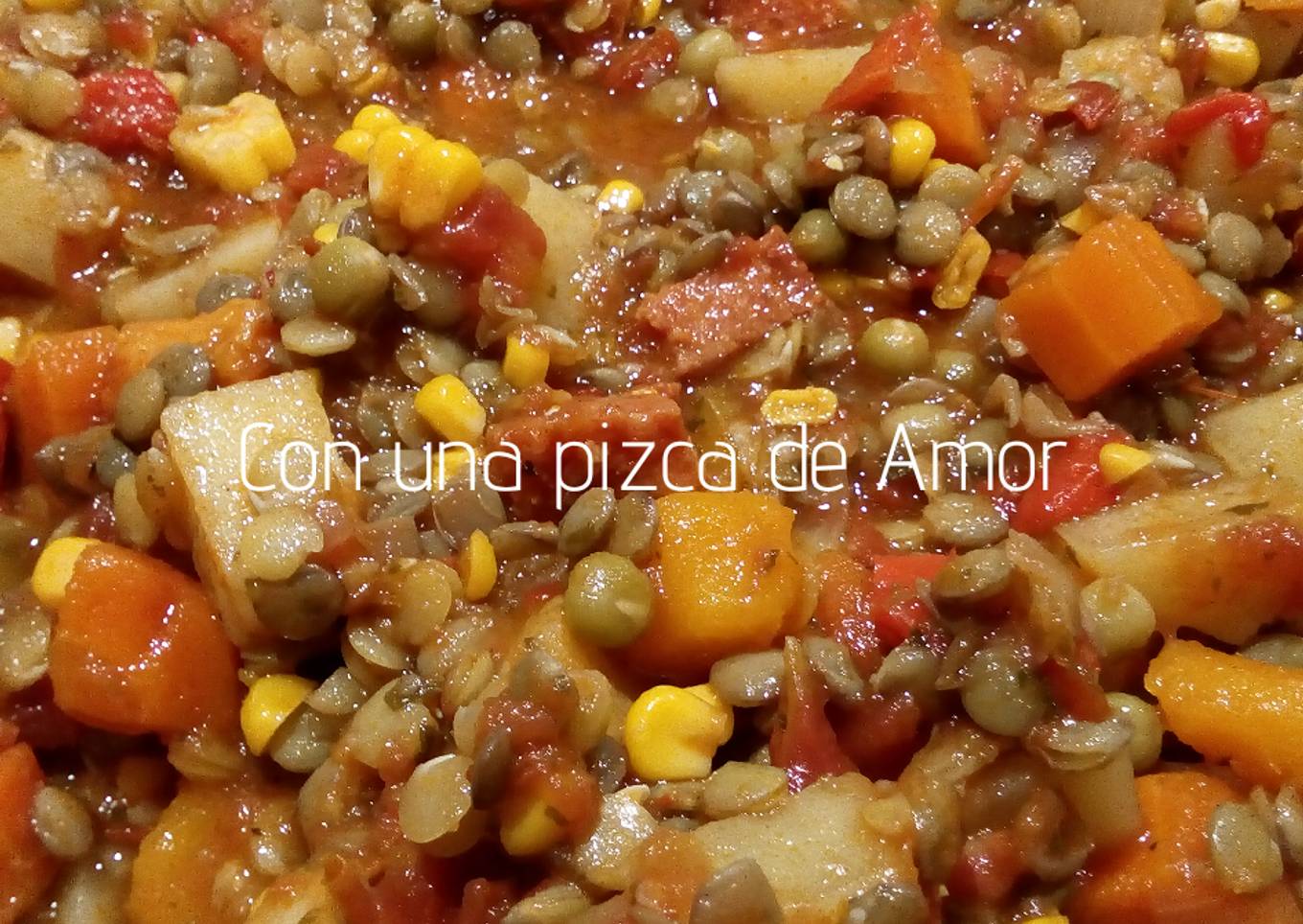 Guiso de lentejas con chorizo colorado