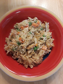 A picture of Chicken Pot Pie Noodles.