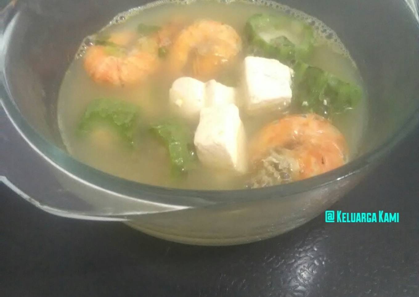 Sup udang tahu gambas