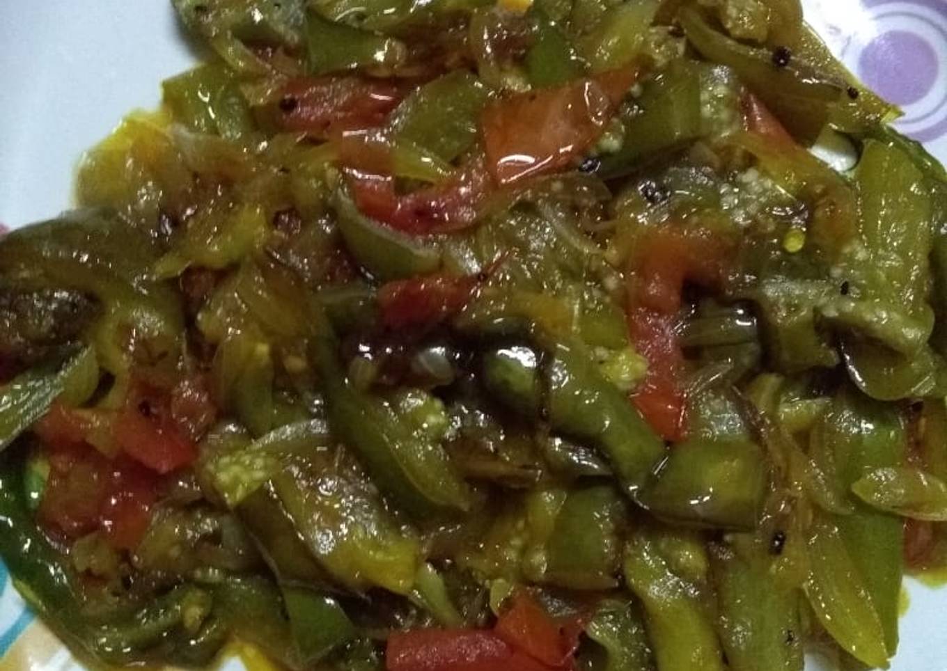 Brinjal capsicum stir fry