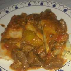 Una foto de Canelones con estofado de carne!