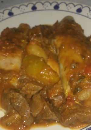 Una foto de Canelones con estofado de carne!