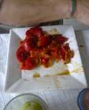 Salsa de chiles jalapeños rojos y jitomates rojos