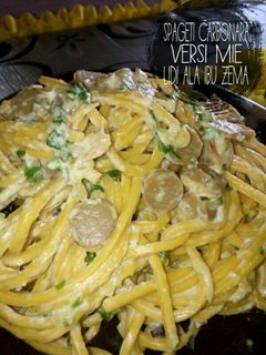 Foto resep Spageti carbonara versi mie lidi