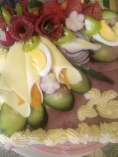 Sonkás szalámis sós torta recept fotója