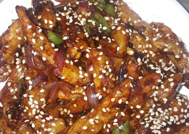 Honey chilli potato