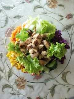 Foto resep Menu diet: Salad Ayam Saute Dresssing Yogurt