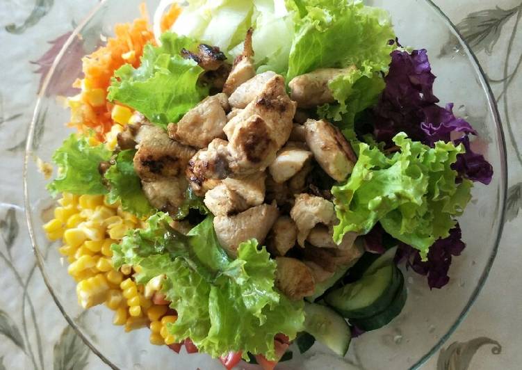 Menu diet: Salad Ayam Saute Dresssing Yogurt