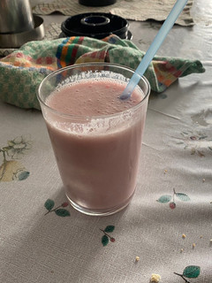 Una foto de Batido de melón y fresa
