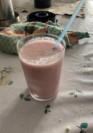 Una foto de Batido de melón y fresa